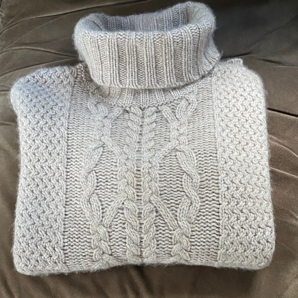 Garnet Hill cozy turtleneck cashmere sweater